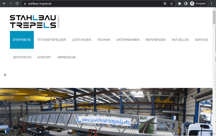 stahlbau trepels gmbh co kg landing page