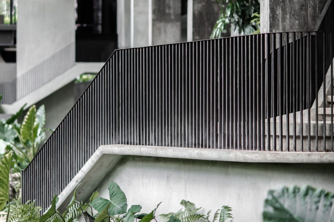 unusual steel handrail application example