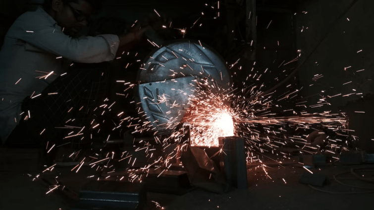 sheet metal cutting with a grinder