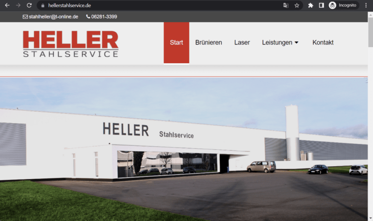 heller stahlservice landing page