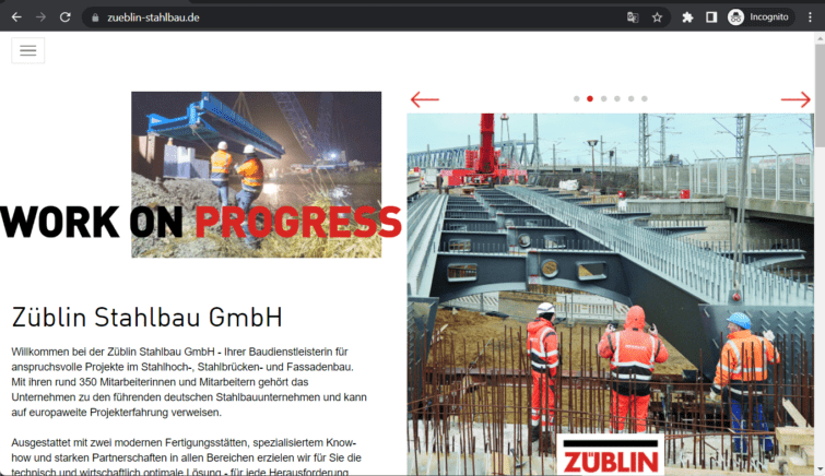 züblin stahlbau gmbh landing page